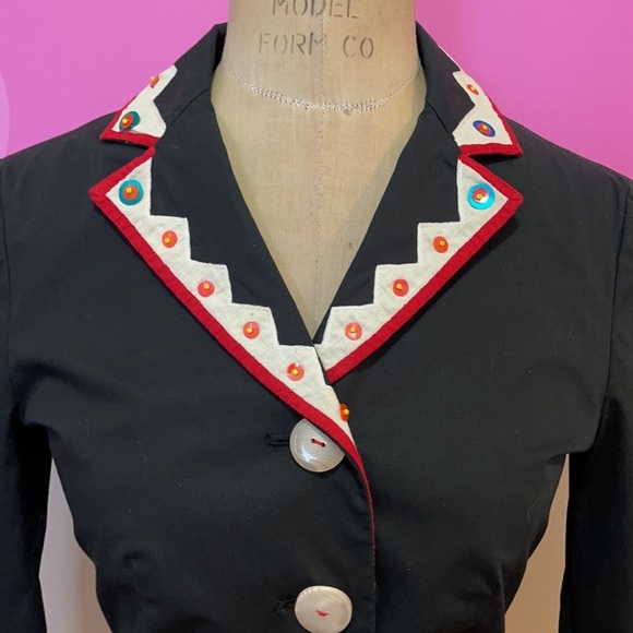 Moschino Cheap Chic Black Cotton Embroidered Blazer - Picture 3 of 17